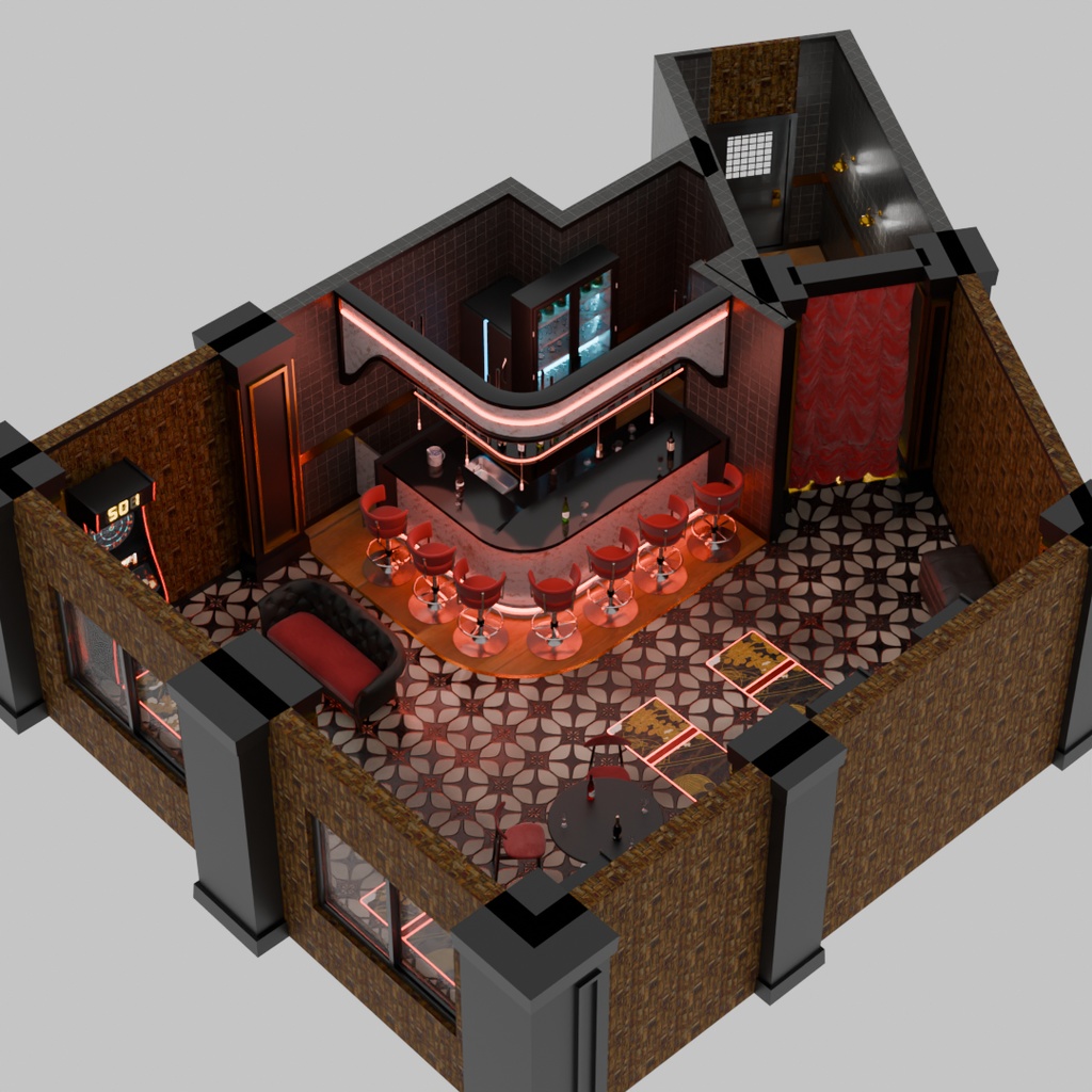 【Blender】 ダーツバー Darts bar