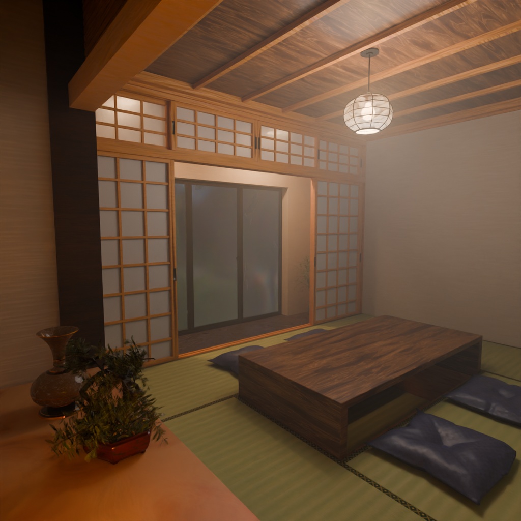 【Blender】 和の間+こたつ Japanese Serenity Room + kotatsu