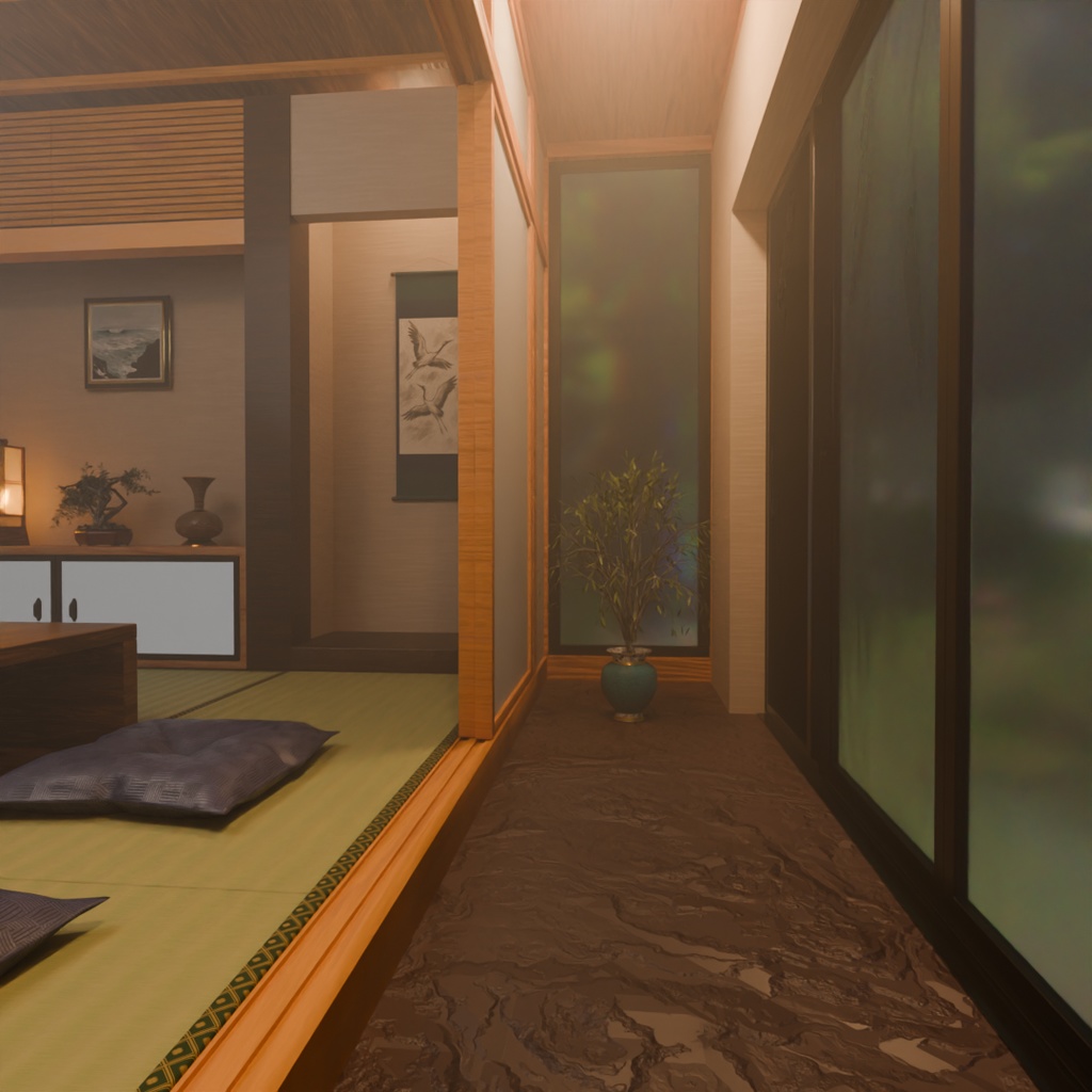 【Blender】 和の間+こたつ Japanese Serenity Room + kotatsu