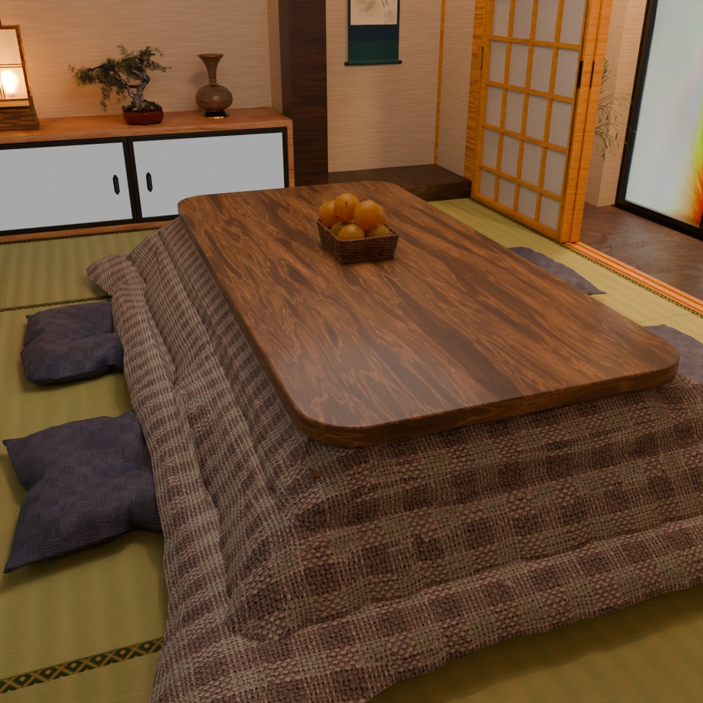 【Blender】 和の間+こたつ Japanese Serenity Room + kotatsu