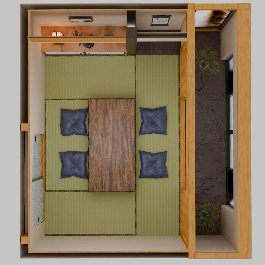 【Blender】 和の間+こたつ Japanese Serenity Room + kotatsu