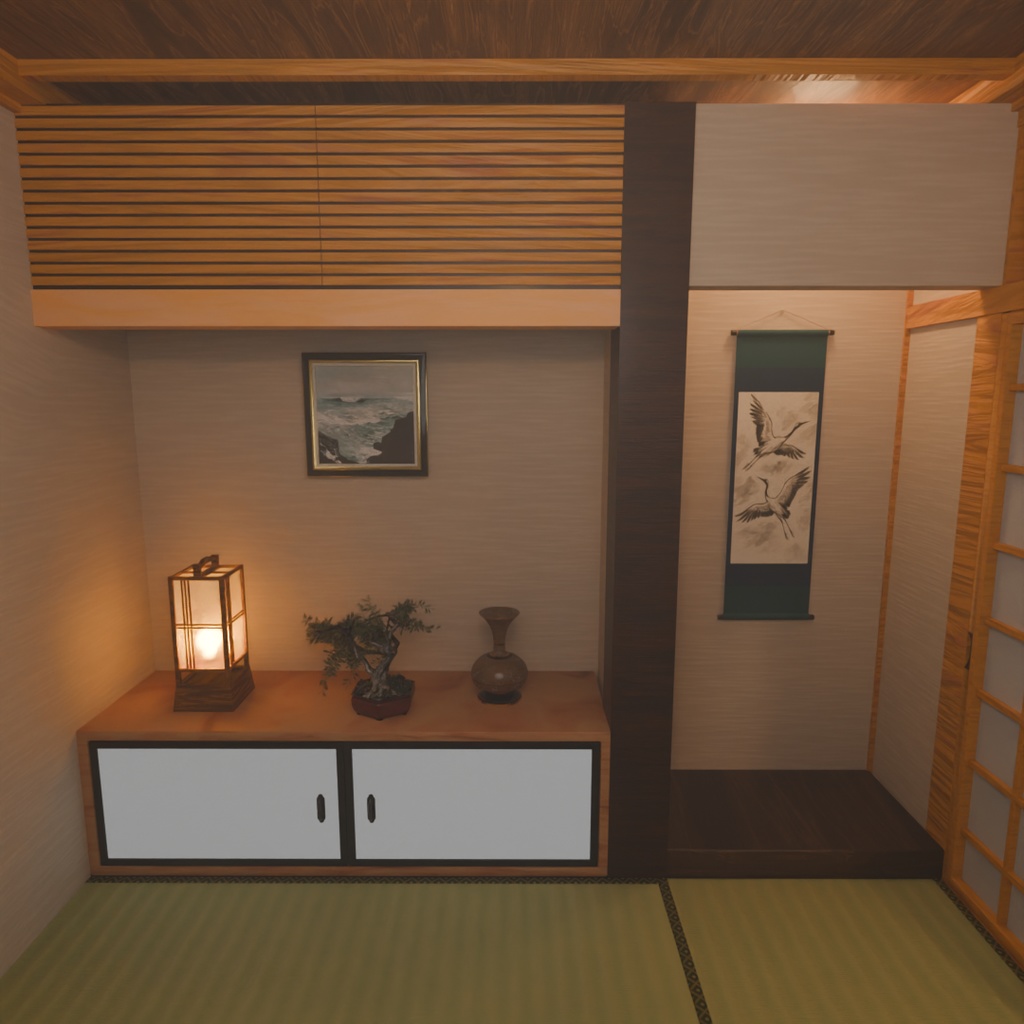 【Blender】 和の間+こたつ Japanese Serenity Room + kotatsu