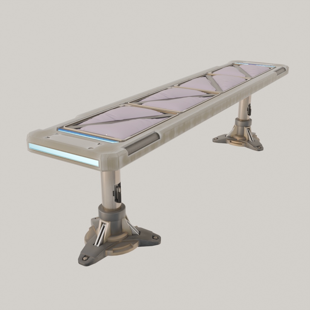 【Blender】 SFのテーブルと長椅子