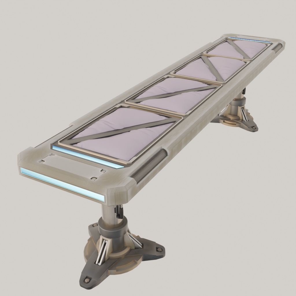 【Blender】 SFのテーブルと長椅子