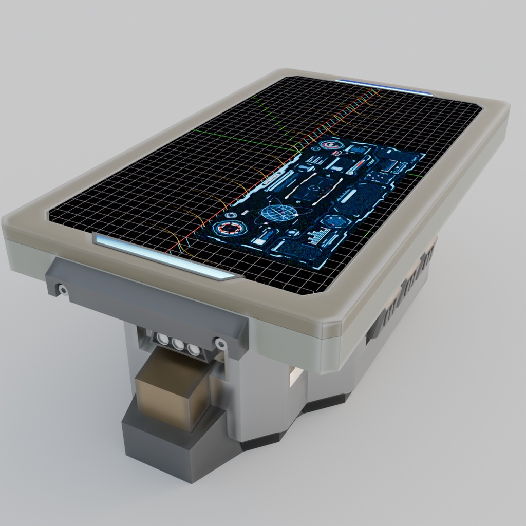 【Blender】 SFのテーブルと長椅子