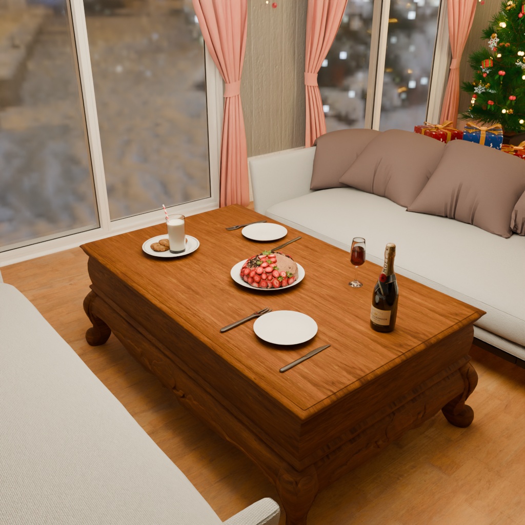 【Blender】 クリスマスルームセット Christmas Room set