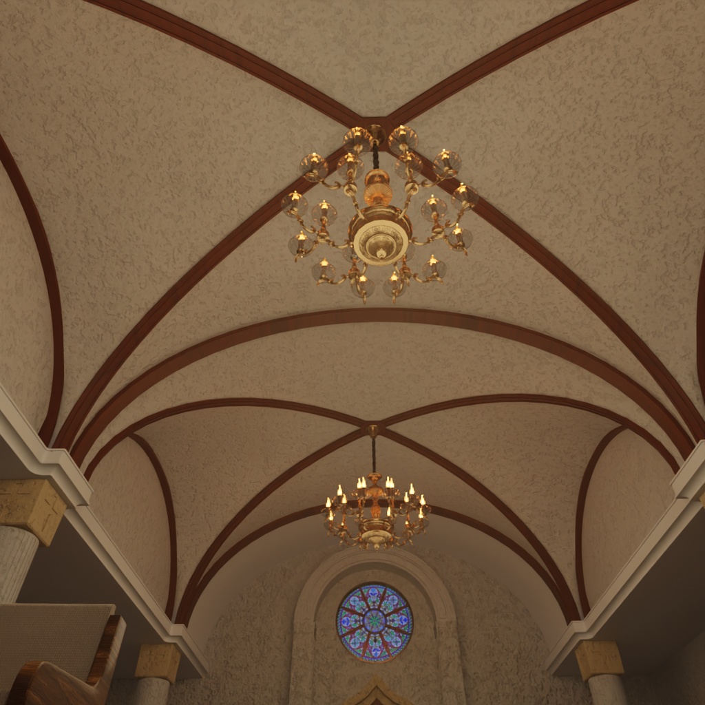 【Blender】 教会セット – 柔らかな光の礼拝堂 Church Set – Chapel of Soft Light