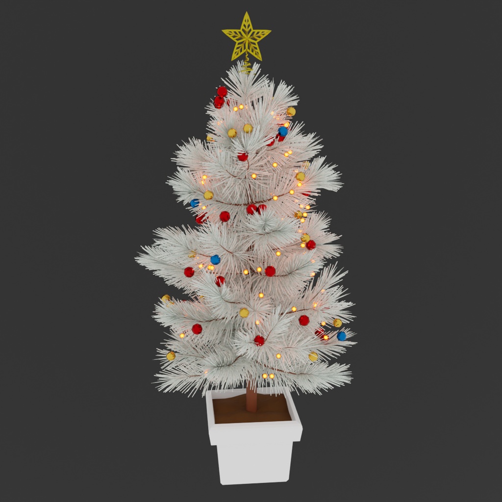 【Blender】 スノーホワイト クリスマスツリー Snow White Christmas Tree