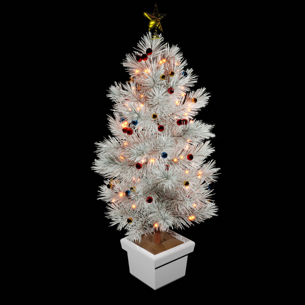 【Blender】 スノーホワイト クリスマスツリー Snow White Christmas Tree