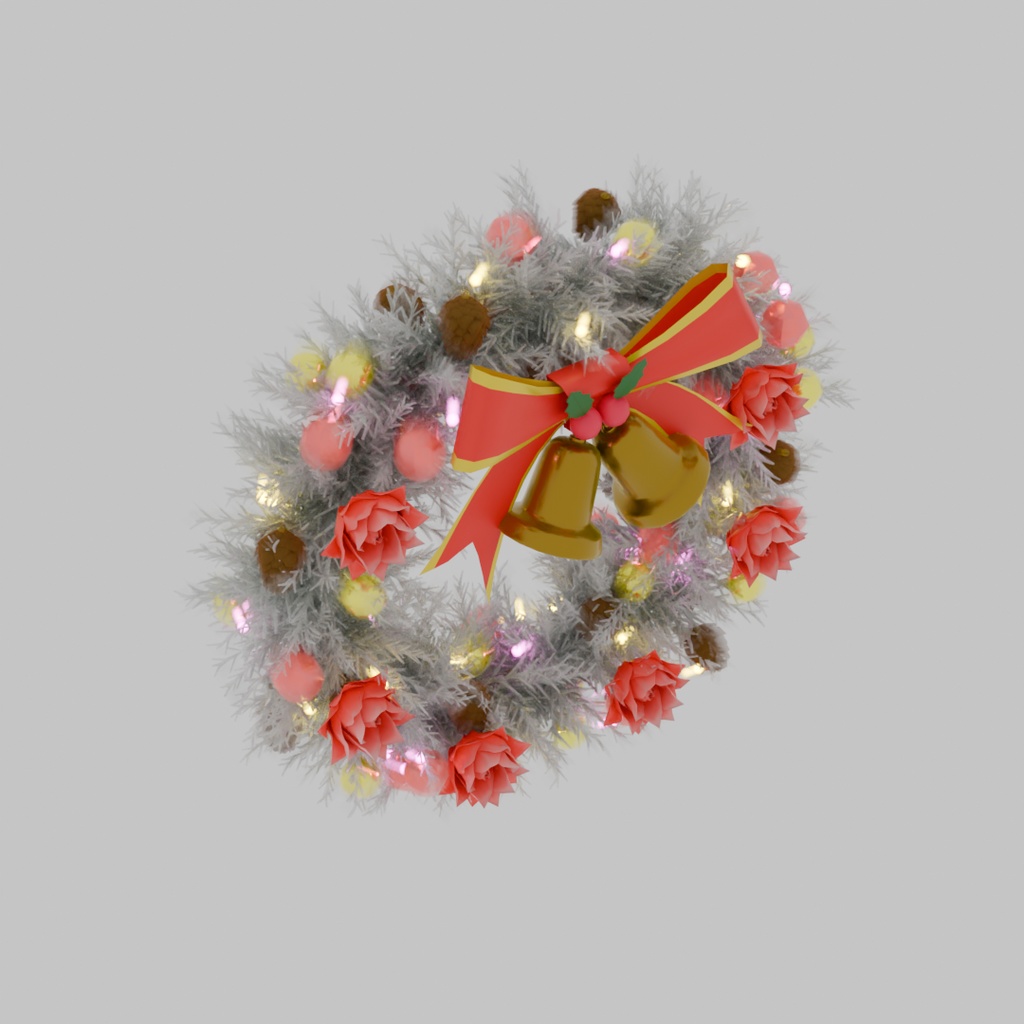 【Blender】 スノーホワイトクリスマスリース Snow White Christmas Wreath