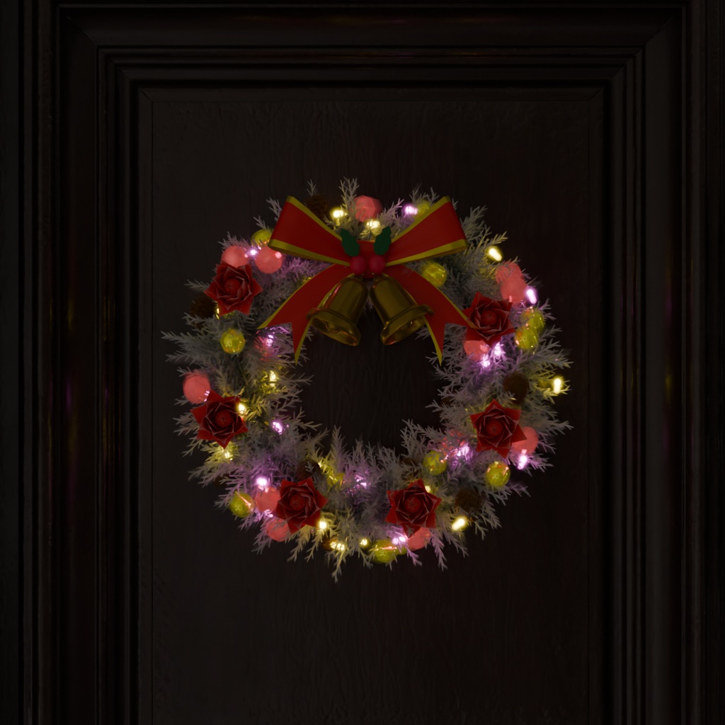 【Blender】 スノーホワイトクリスマスリース Snow White Christmas Wreath