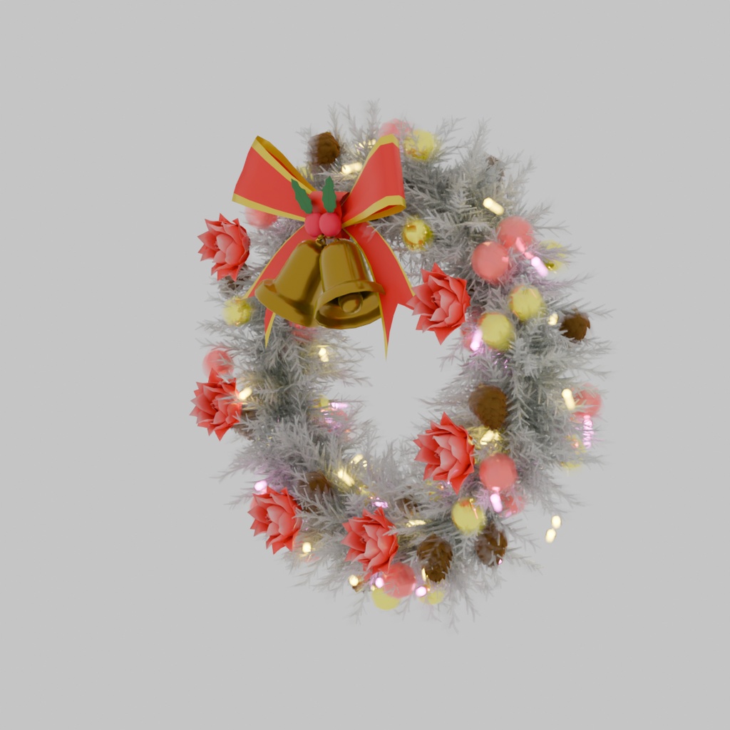 【Blender】 スノーホワイトクリスマスリース Snow White Christmas Wreath