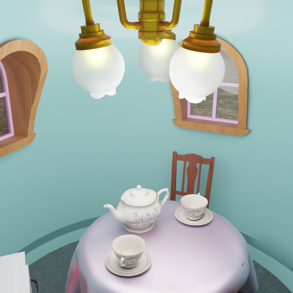 【Blender】 ティーポットの小さなお家 Teapot's Little House