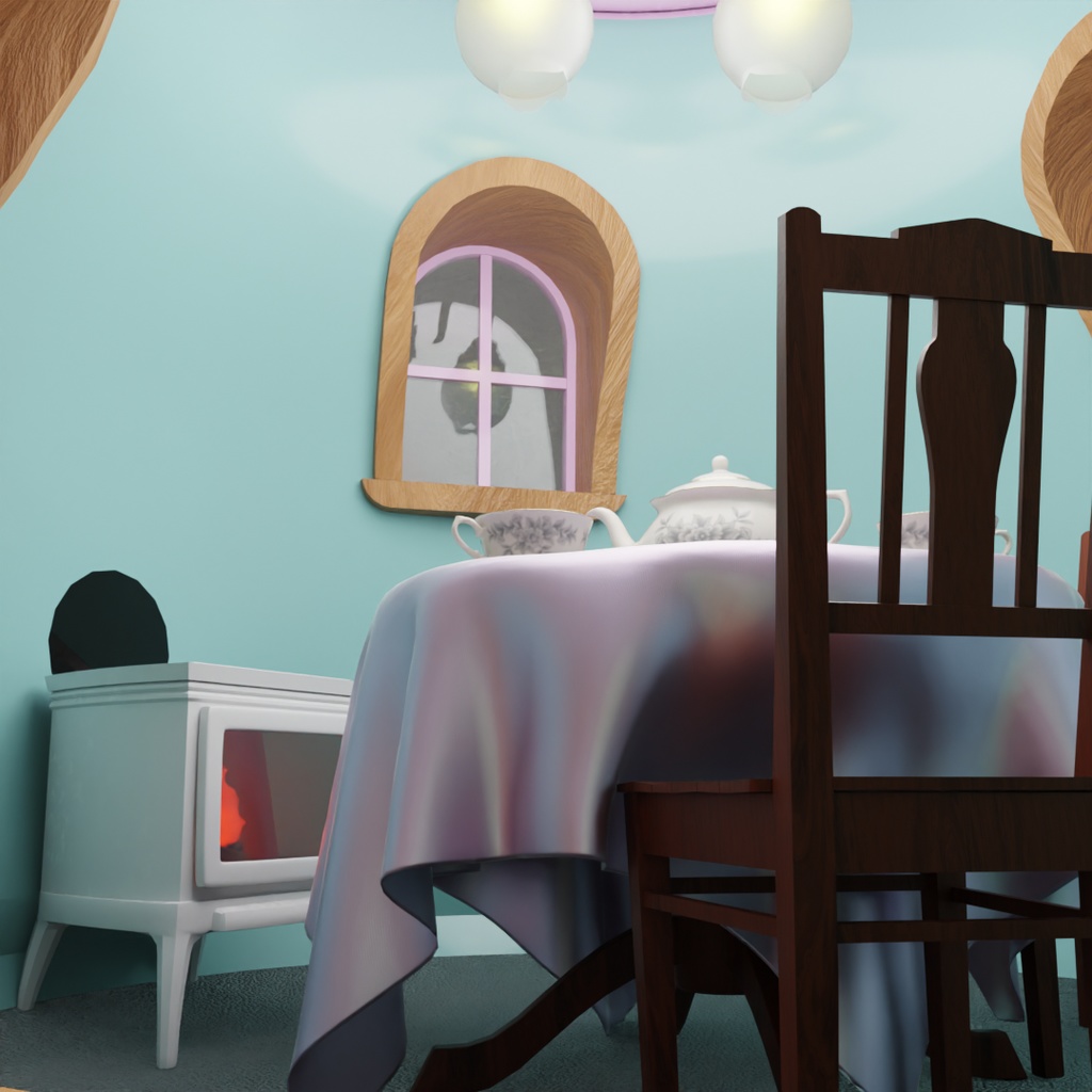 【Blender】 ティーポットの小さなお家 Teapot's Little House