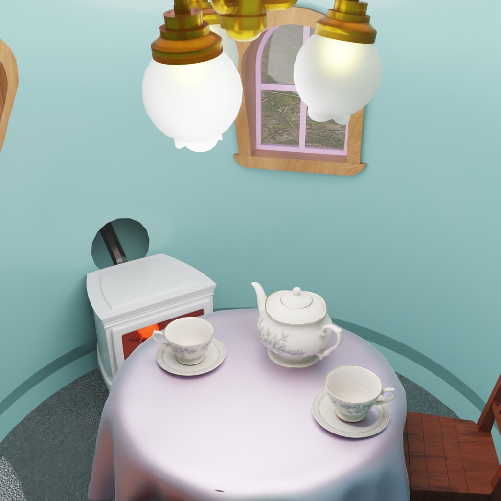 【Blender】 ティーポットの小さなお家 Teapot's Little House