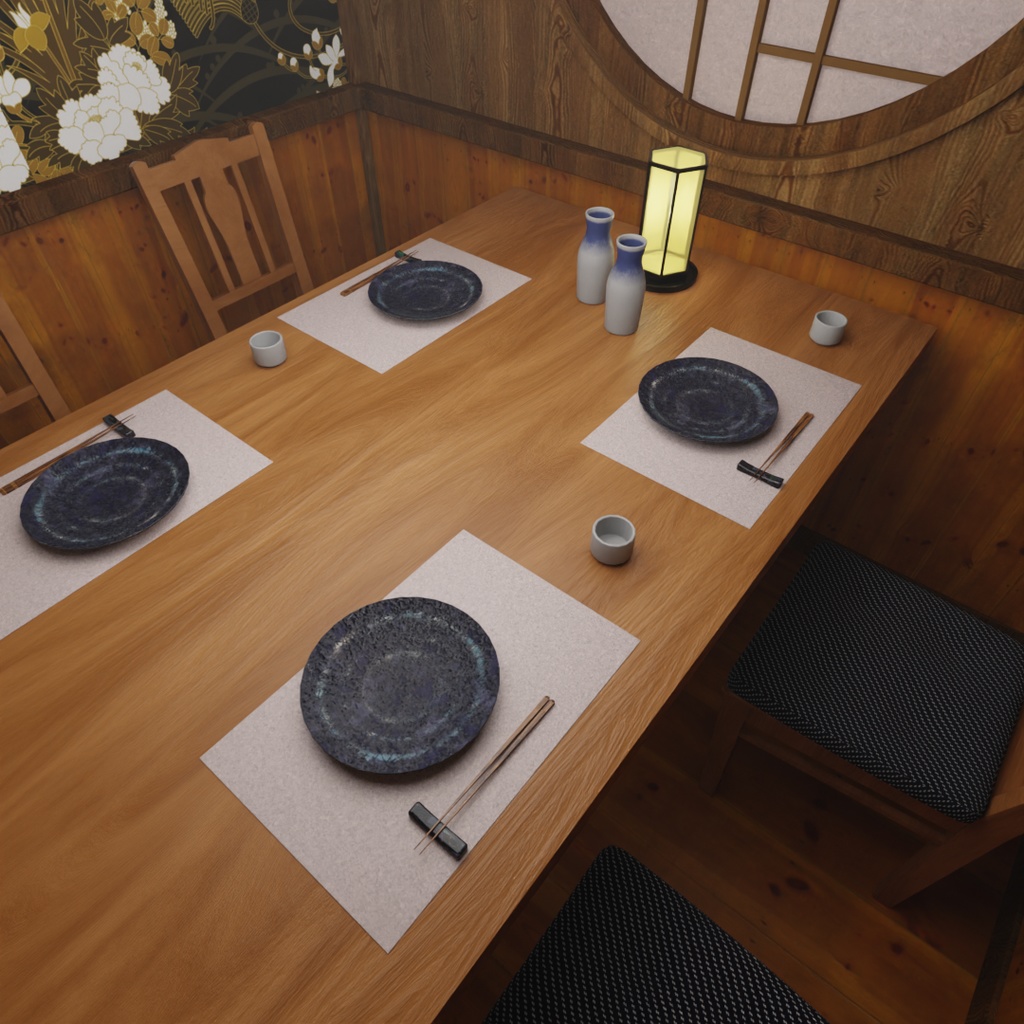【Blender】 居酒屋の個室 Private room at an izakaya