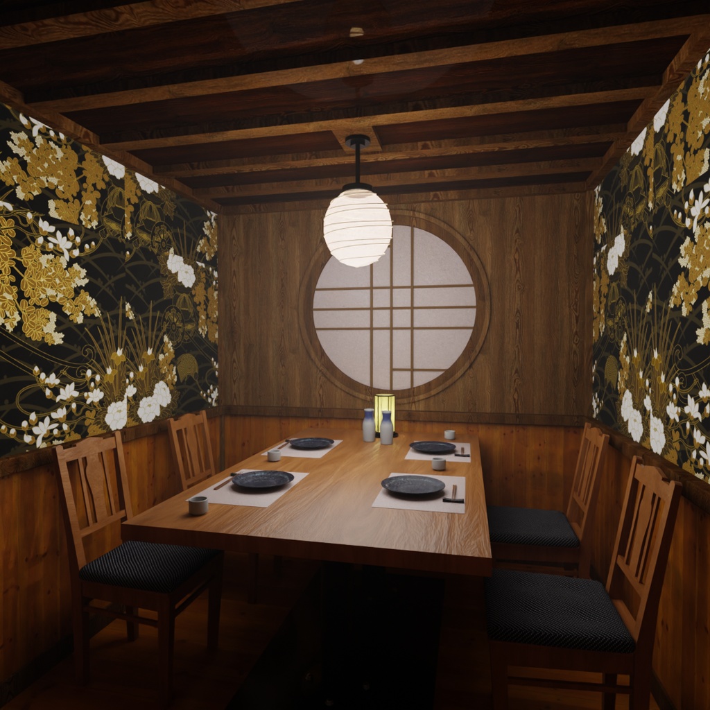 【Blender】 居酒屋の個室 Private room at an izakaya