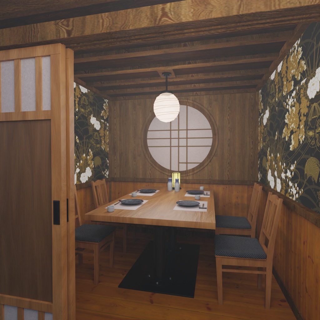 【Blender】 居酒屋の個室 Private room at an izakaya