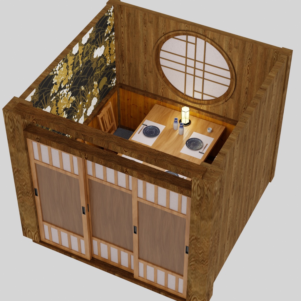 【Blender】 居酒屋の個室 Private room at an izakaya