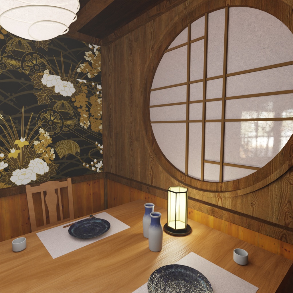 【Blender】 居酒屋の個室 Private room at an izakaya