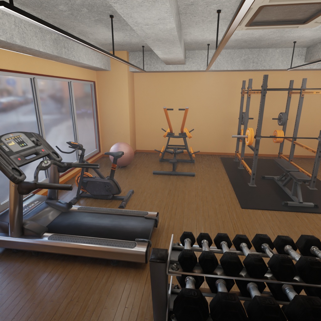 【Blender】 パーソナルジムの部屋 Personal Gym Room