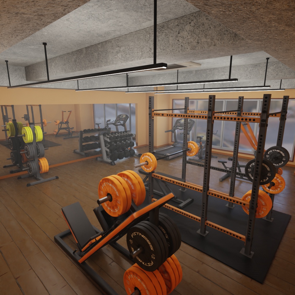 【Blender】 パーソナルジムの部屋 Personal Gym Room