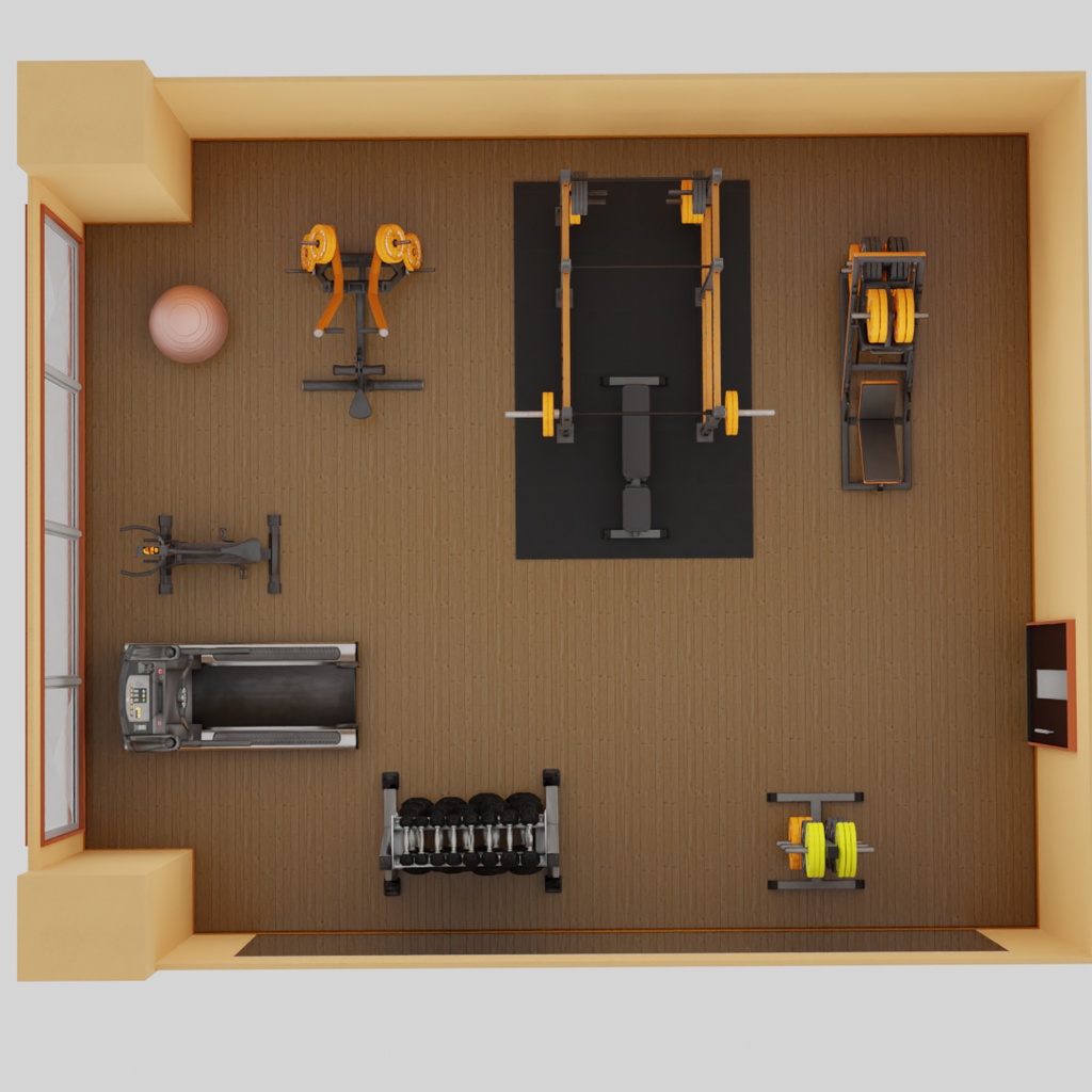 【Blender】 パーソナルジムの部屋 Personal Gym Room