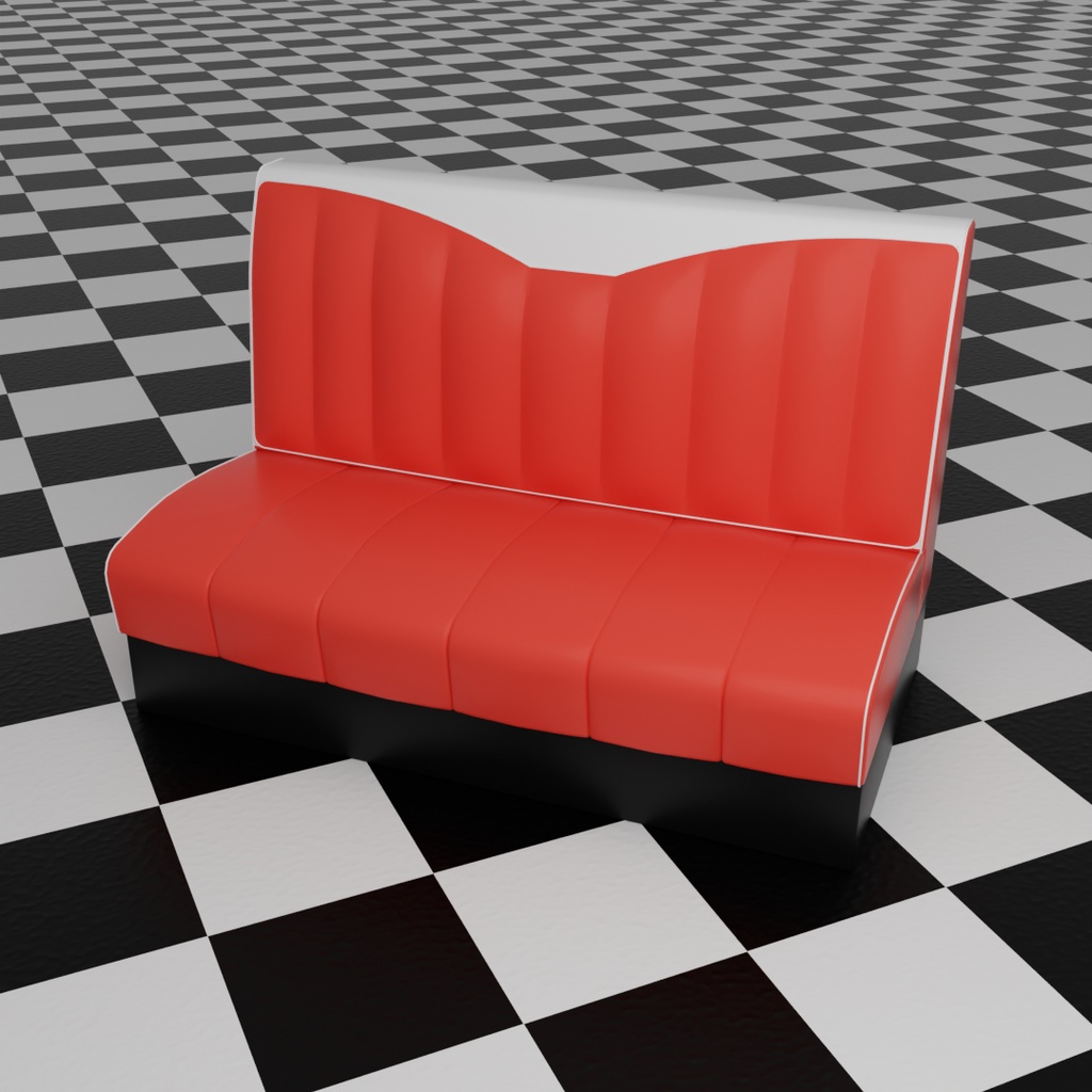 【Blender】 アメリカンダイナーの家具セット American Diner Furniture Set