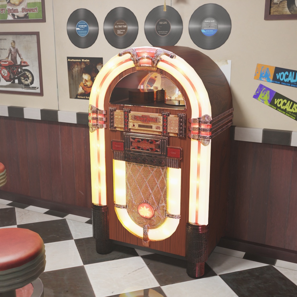 【Blender】 クラシックなジュークボックス Classic jukebox