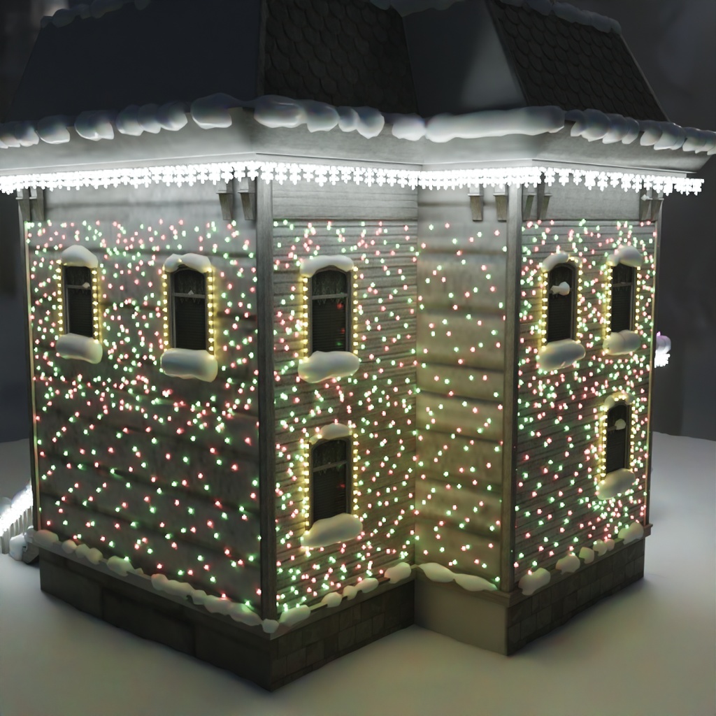 【Blender】 クリスマスイルミネーションハウス Christmas Illumination House