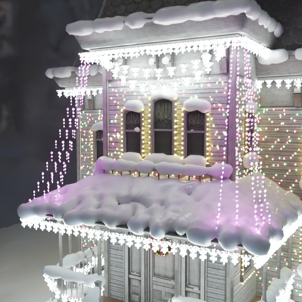 【Blender】 クリスマスイルミネーションハウス Christmas Illumination House