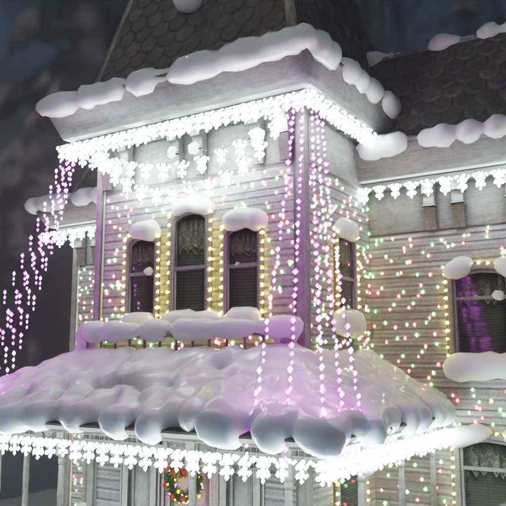 【Blender】 クリスマスイルミネーションハウス Christmas Illumination House