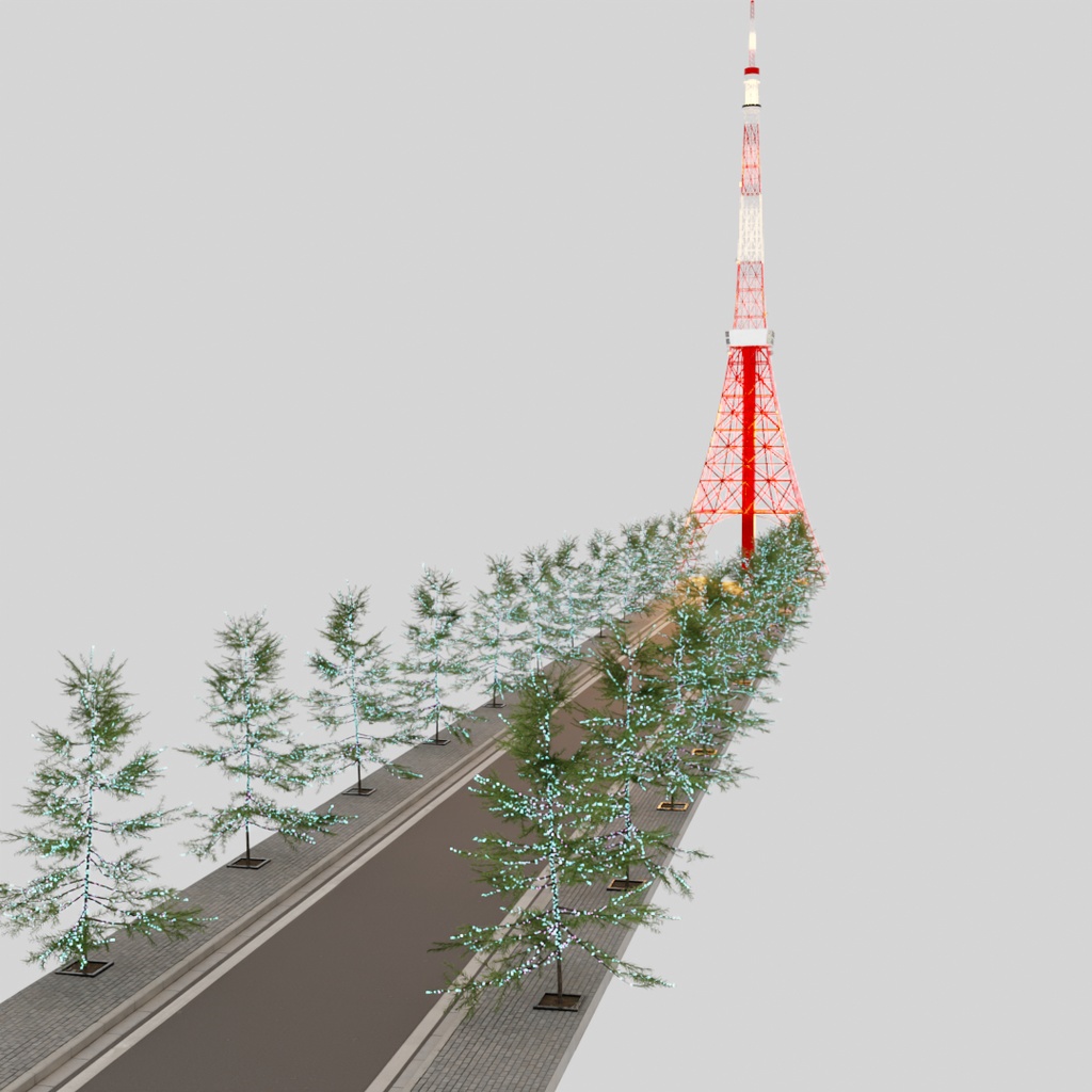 【Blender】 モミの木のイルミネーション Fir Tree Illumination