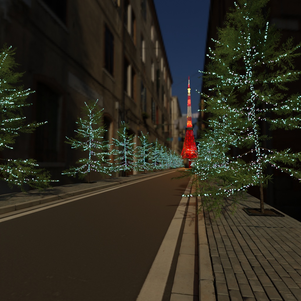 【Blender】 モミの木のイルミネーション Fir Tree Illumination