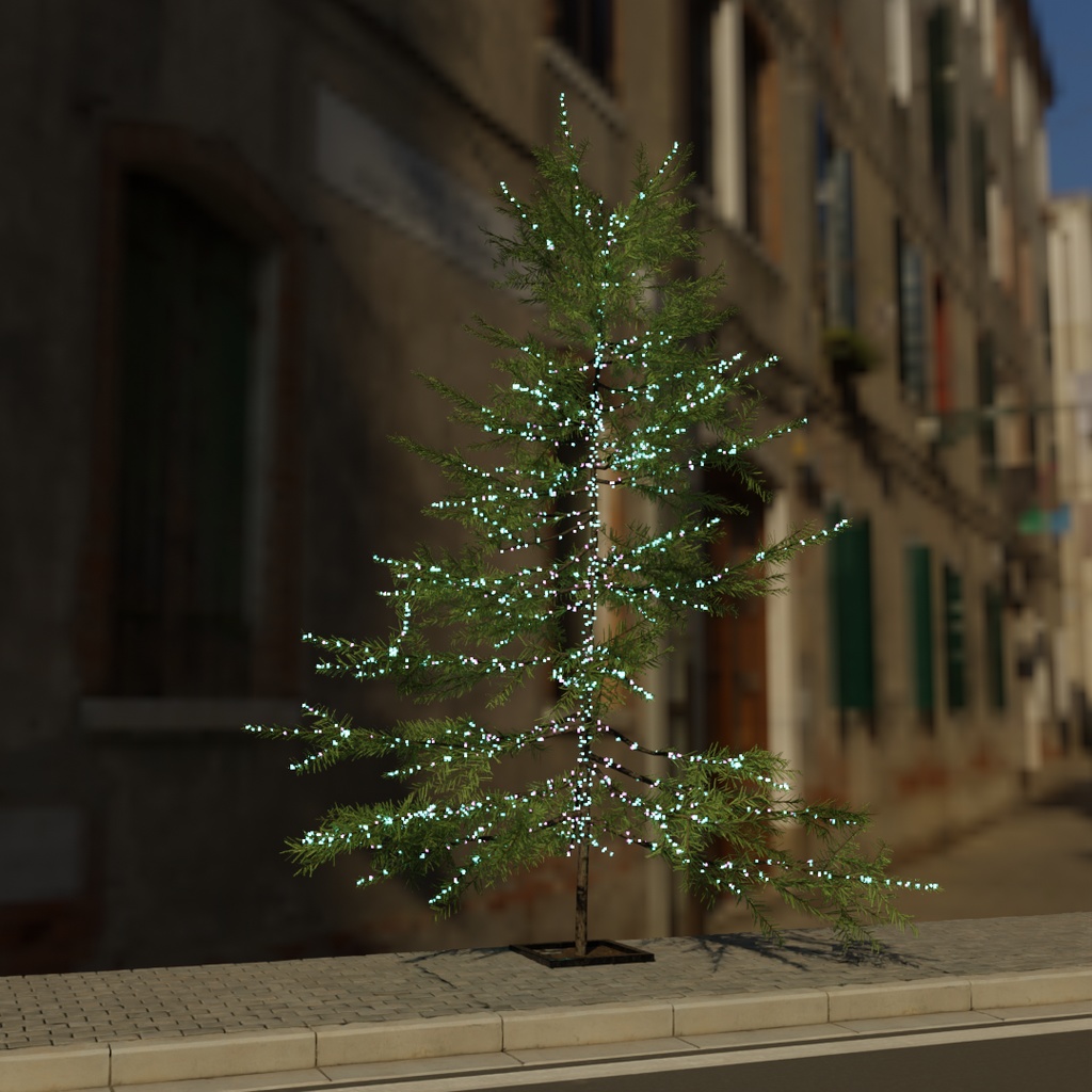 【Blender】 モミの木のイルミネーション Fir Tree Illumination