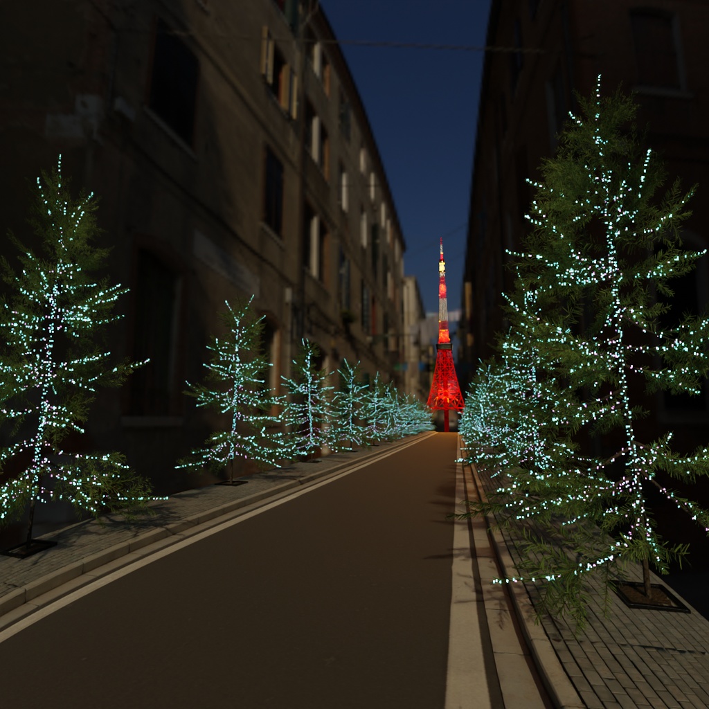 【Blender】 モミの木のイルミネーション Fir Tree Illumination