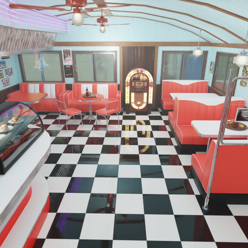 【Blender】 アメリカンダイナー American Diner
