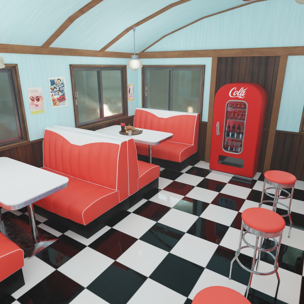 【Blender】 アメリカンダイナー American Diner
