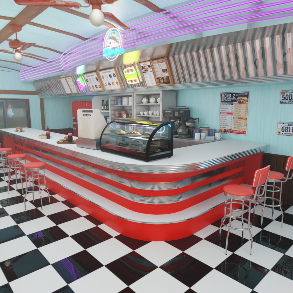 【Blender】 アメリカンダイナー American Diner