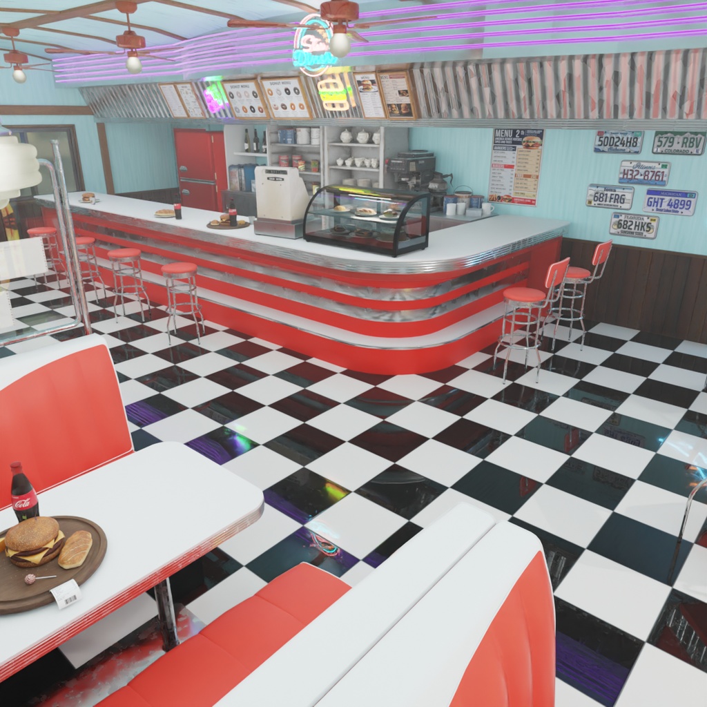 【Blender】 アメリカンダイナー American Diner