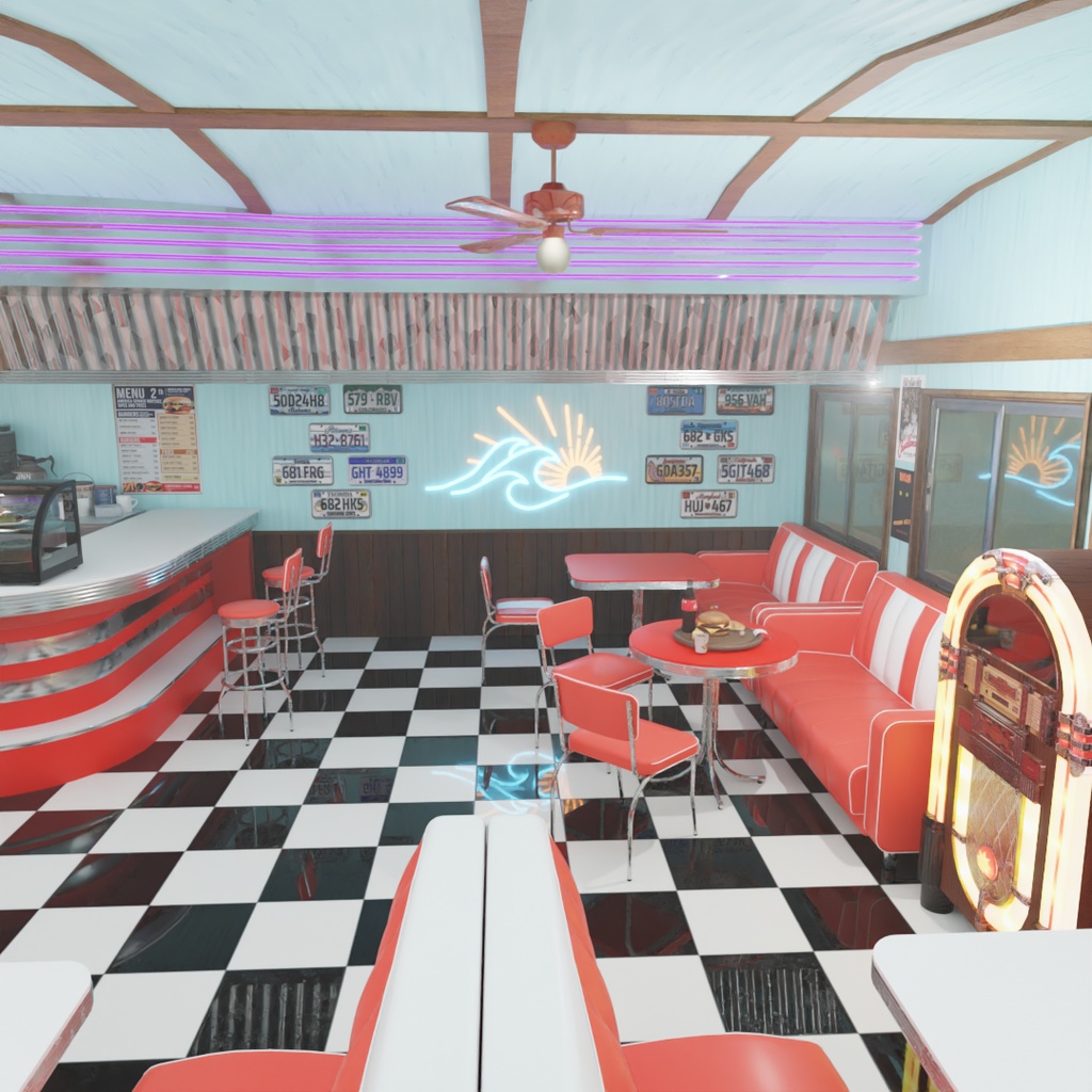 【Blender】 アメリカンダイナー American Diner