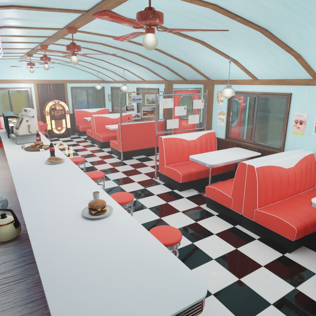 【Blender】 アメリカンダイナー American Diner
