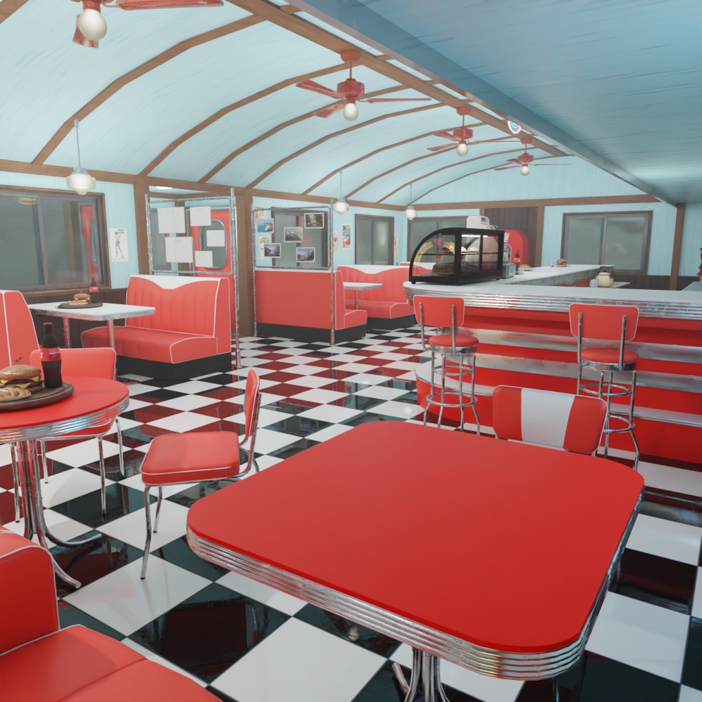 【Blender】 アメリカンダイナー American Diner