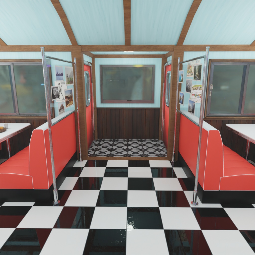 【Blender】 アメリカンダイナー American Diner
