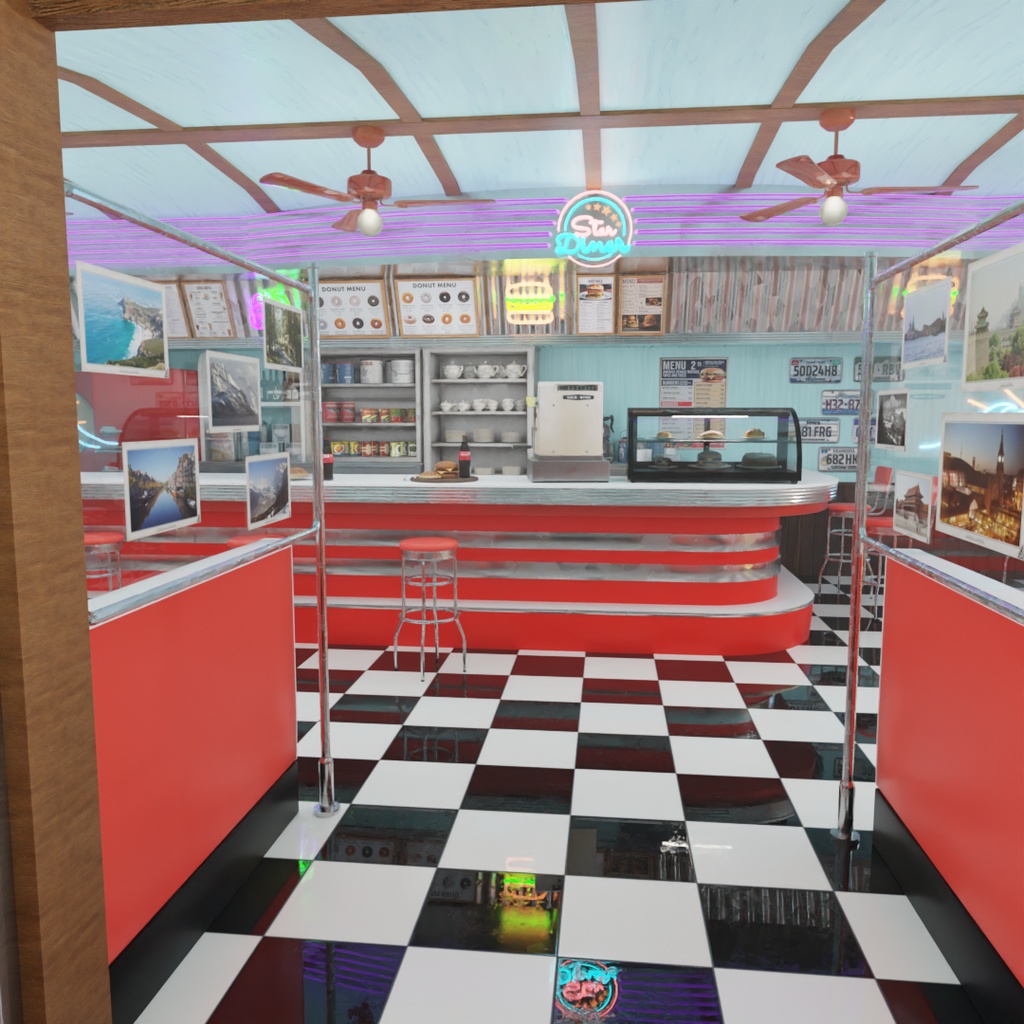 【Blender】 アメリカンダイナー American Diner