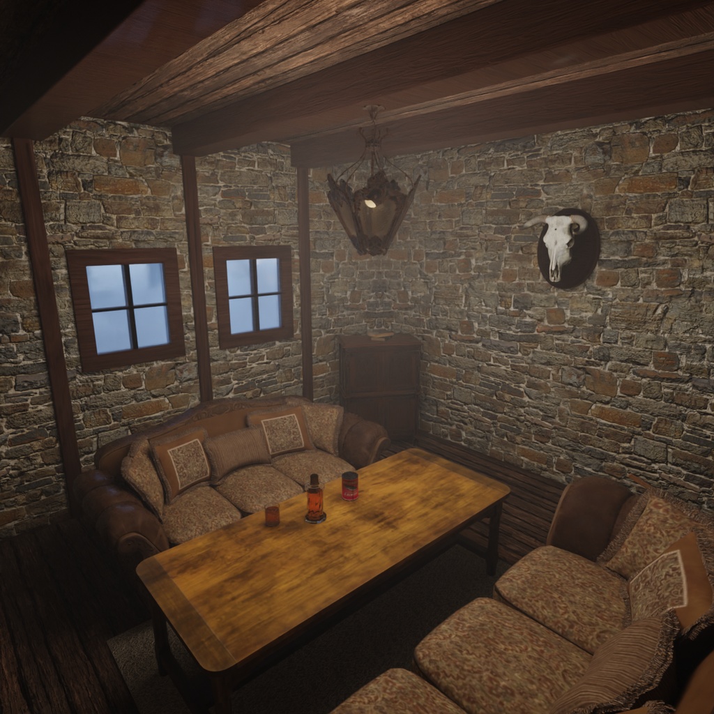 【Blender】 冬の山小屋 Winter Mountain Cabin