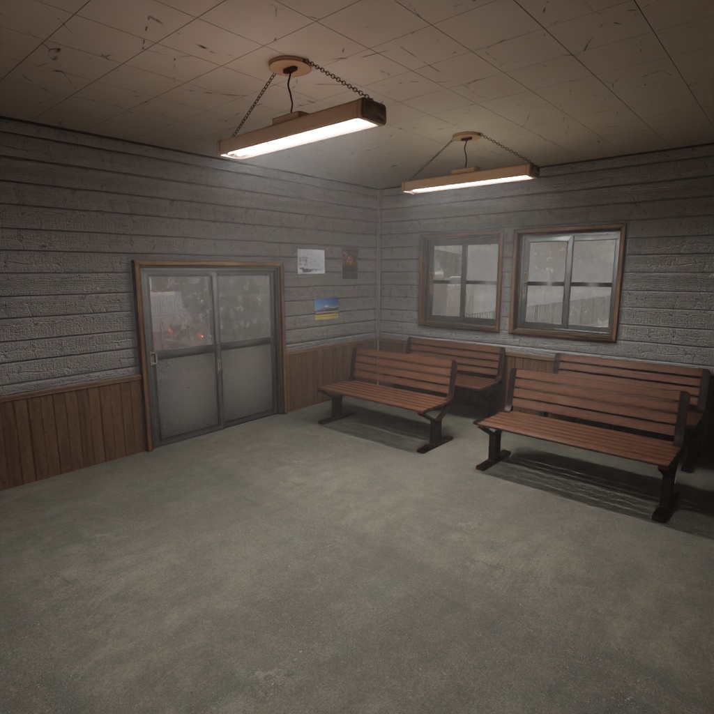 【Blender】 冬国の無人駅 Winter Country's Unmanned Station