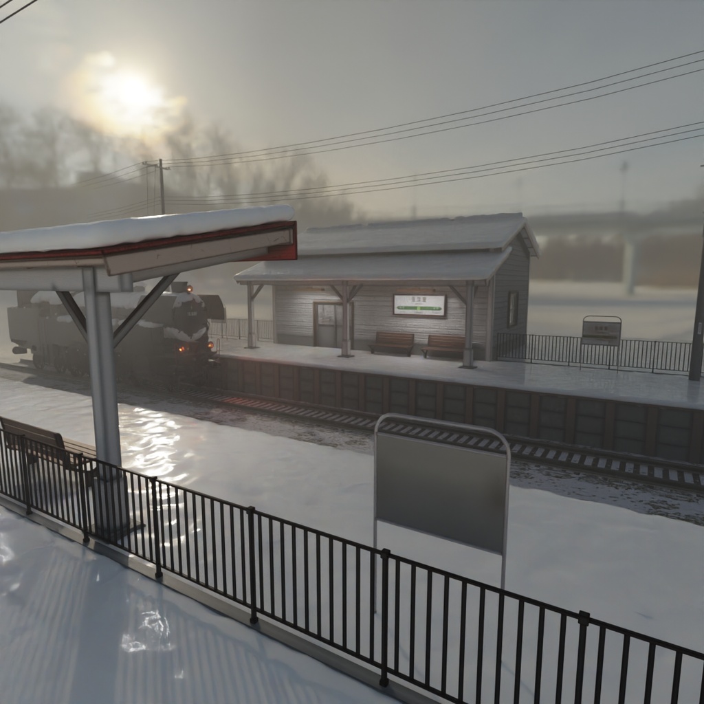【Blender】 冬国の無人駅 Winter Country's Unmanned Station