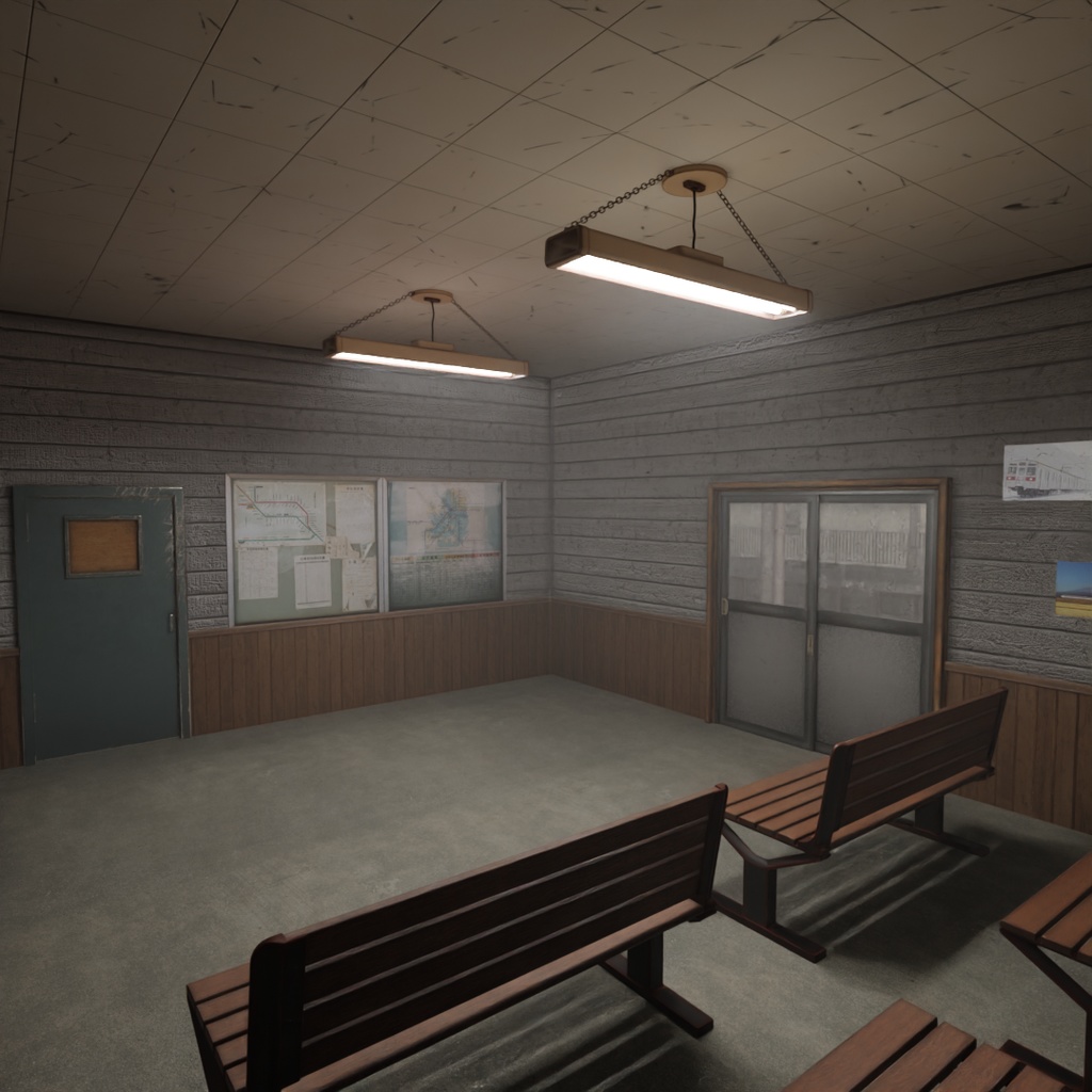 【Blender】 冬国の無人駅 Winter Country's Unmanned Station