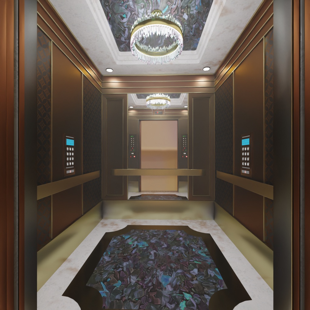 【Blender】 高級感があるエレベーター Luxury elevator